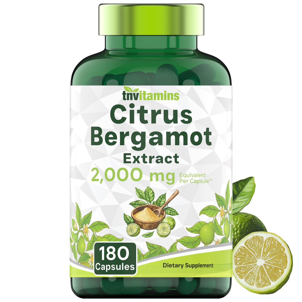 tnvitamins Citrus Bergamot 2000mg - 180 Capsules | Ultra Potent Citrus Bergamot Supplement 2000 mg Per 1 Capsule Serving