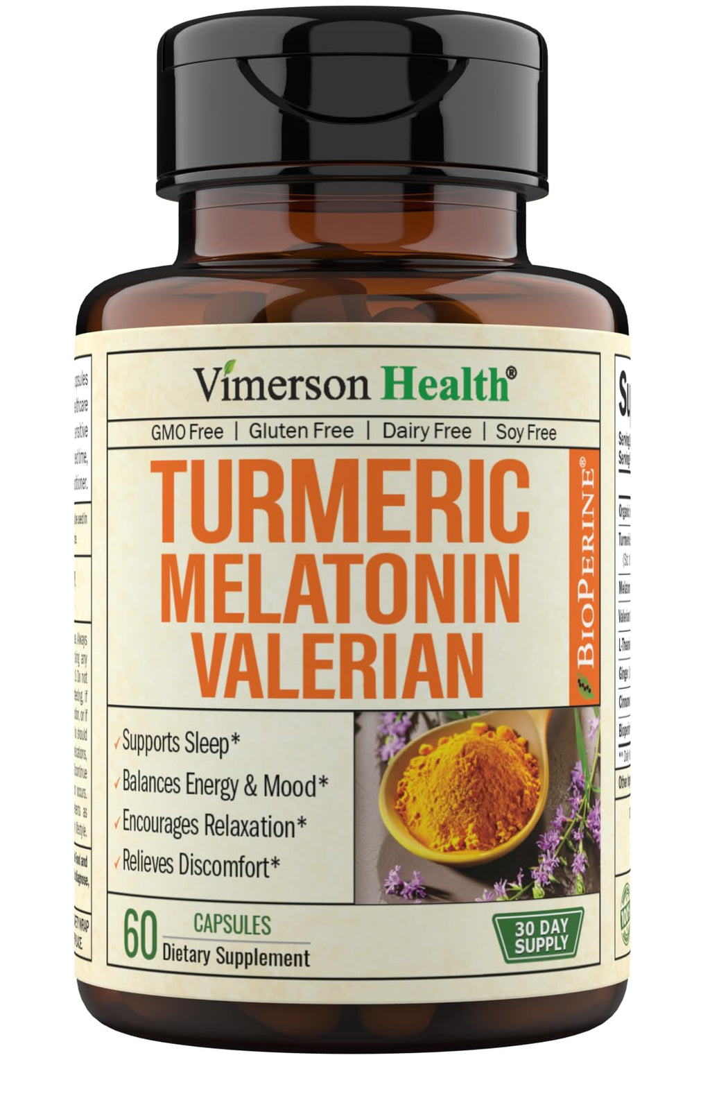 Turmeric, Melatonin & Valerian Root Sleep Aid Supplement. Natural Sleep Aid for Adults Vimerson Health Au supplements