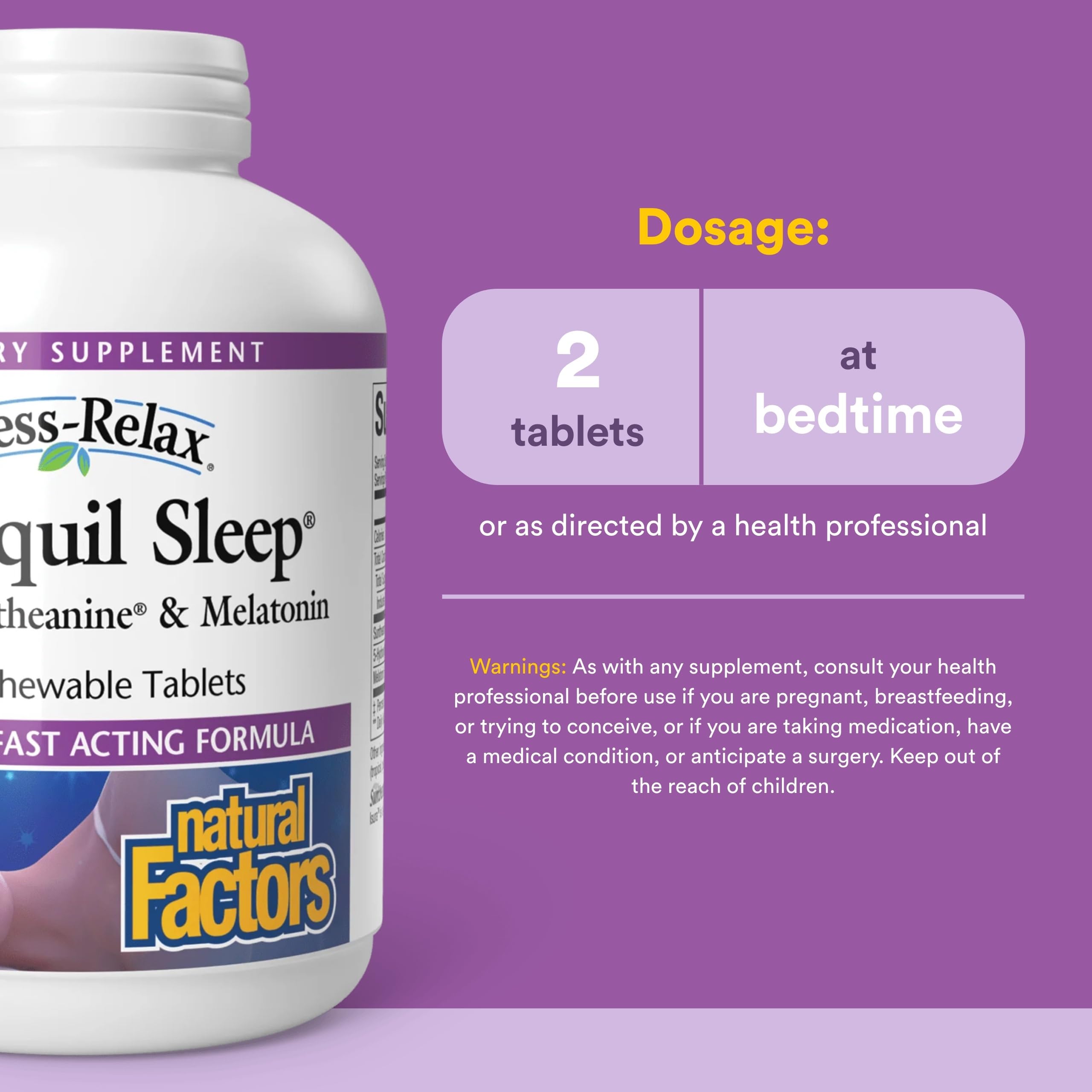 Natural Factors Stress-Relax Tranquil Sleep Tablet, 120 Count