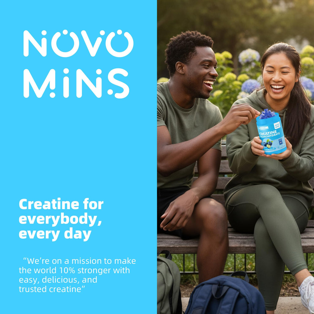 novomins Creatine Monohydrate Gummies 5000mg for Men & Women, Chewables Creatine Monohydrate for Muscle Strength, Muscle Builder, Energy Boost, Pre-Workout Supplement