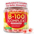 Super Vitamin B Complex Gummies - Methylated B Complex for Women & Men, All B Vitamins, Methyl B12, Methylfolate, Vitamin C, Choline, Inositol, PABA for Energy