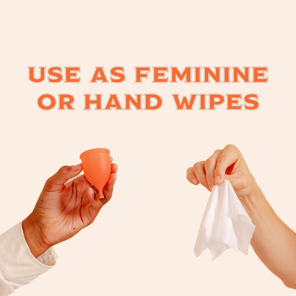Menstrual Cup Wipes - On The Go Public Bathroom Feminine Wipes - Safe On Period Cups & Menstrual discs Pixie Cup Au supplements