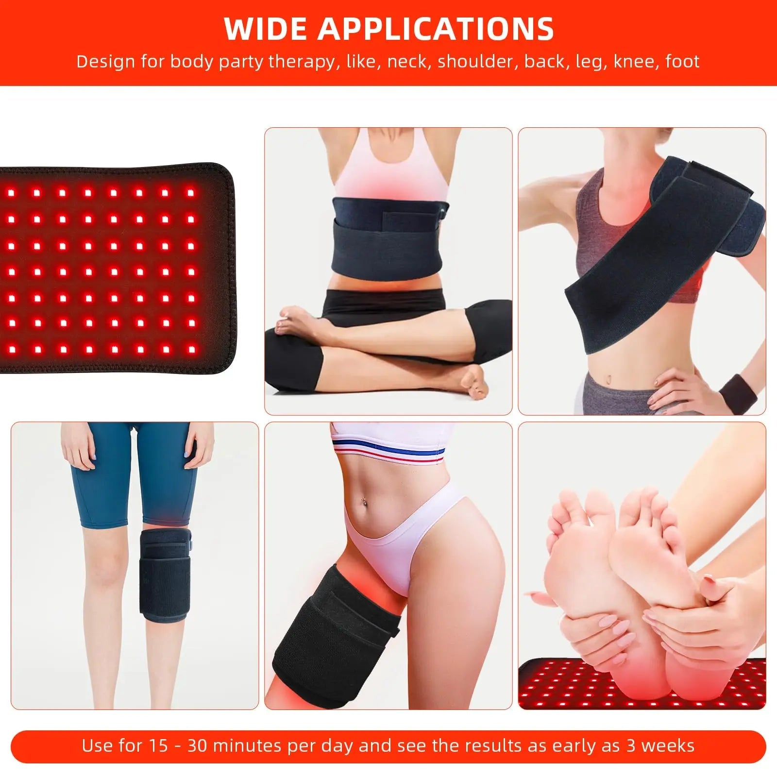 Red Light Therapy Infrared Light Therapy Pad for Body Pain NIR Deep Therapy for Back Knee Hands bonodave Au supplements