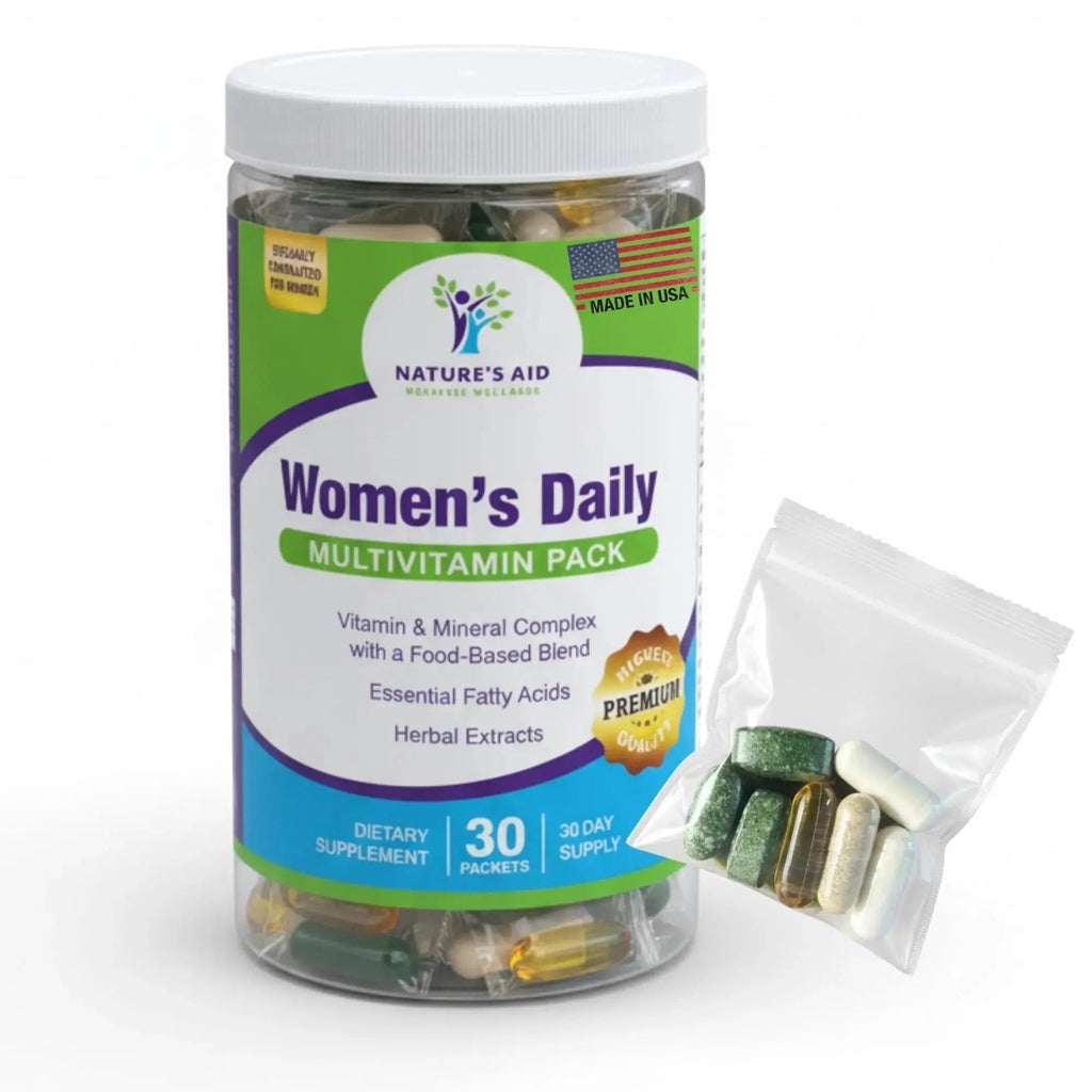 Nature’s Aid Women’s 7-30 Daily Multivitamin Packs for Energy, Focus & Performance Support | Natural Complete Vitamin Nature's Aid Holistic Wellness Au supplements