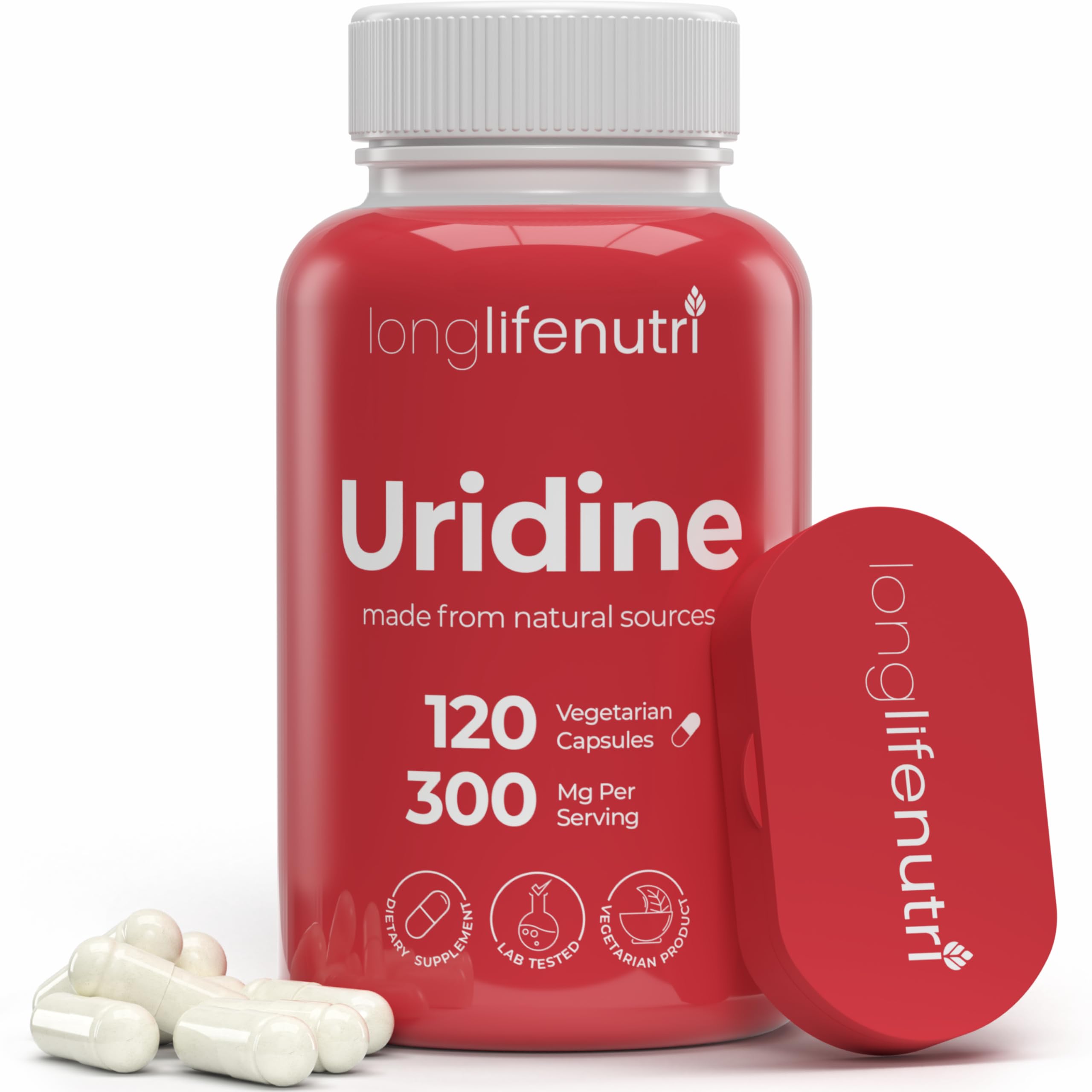 LongLifeNutri Uridine Monophosphate 300mg – Choline Precursor & Synaptic Function, Nootropic for Focus & Mental Performance, 120 Vegetarian Capsules, 4-Month Supply, GMP Certified, Made in USA LongLifeNutri Au supplements