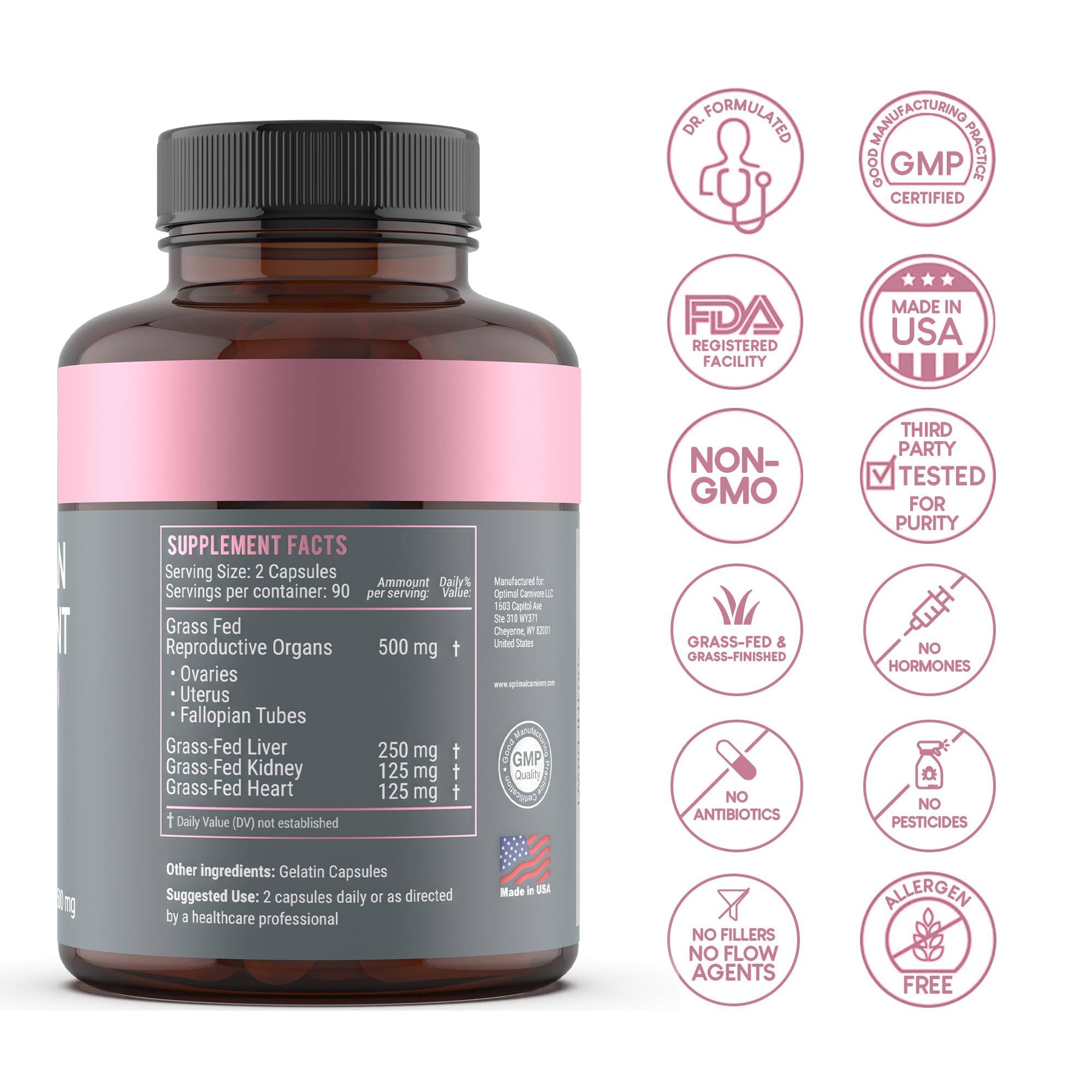 Beef Organ Supplement for Women | Supports Hormone Balance | Ovary, Uterus & Reproductive Nourishment + Liver, Kidney & Heart for Cycle Harmony