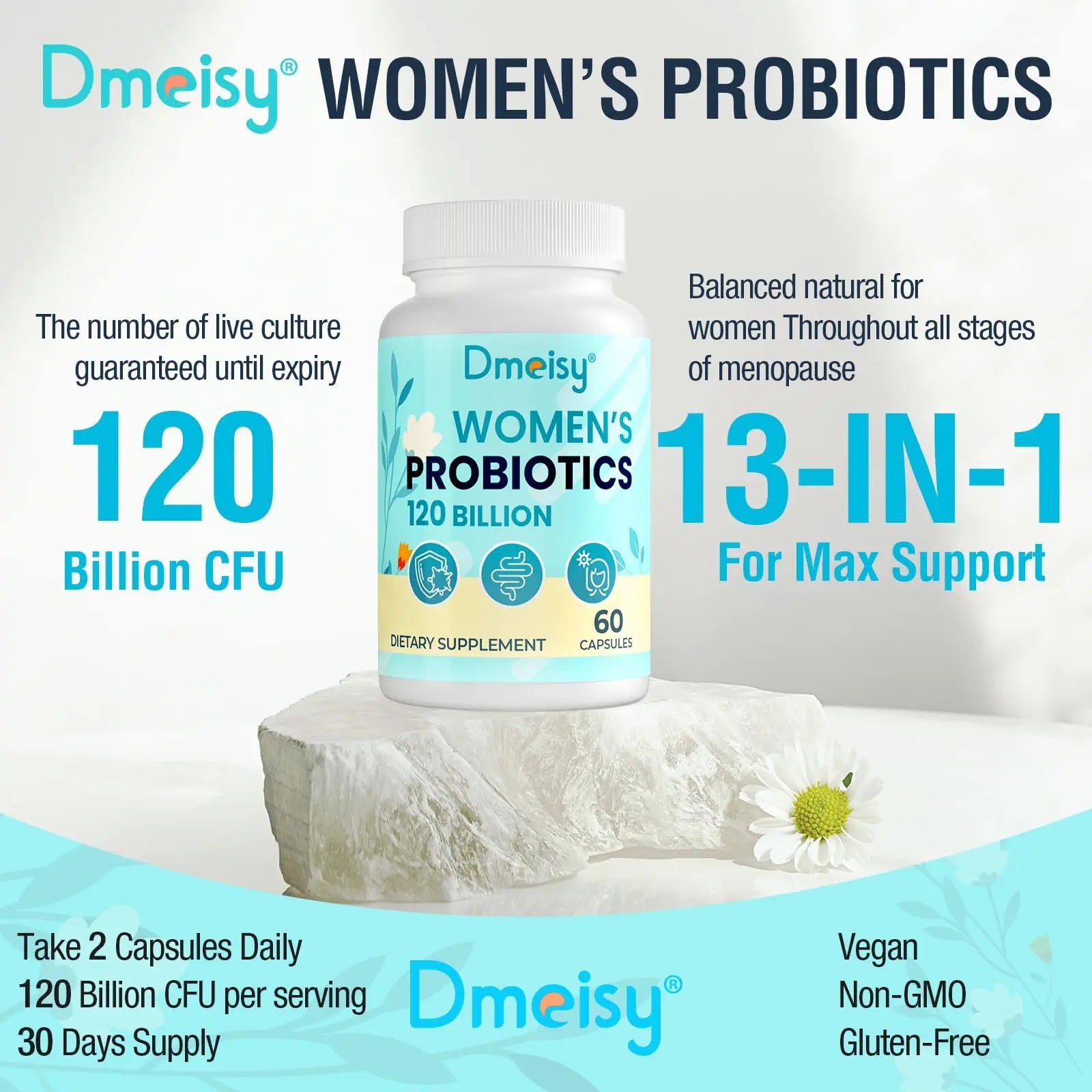Dmeisy 120 Billion CFU Probiotic - Menopause Support Probiotics for Women, Natural Menopause Dmeisy Au supplements