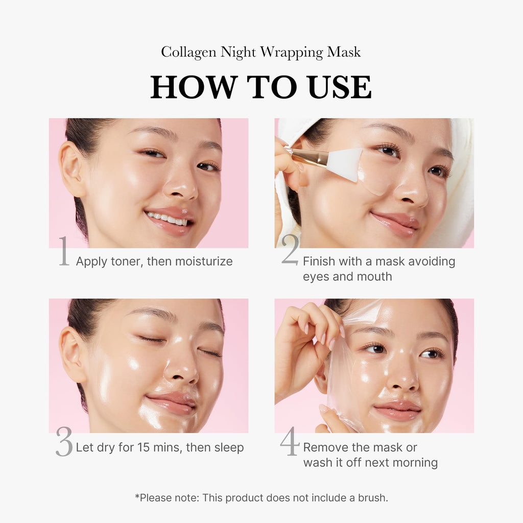 medicube Wrapping Mask Collagen Overnight Peel Off Facial Mask | Elasticity & Hydration Care, Reduces Sagging & Dullness
