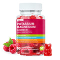 Potassium Magnesium Gummies - High Absorption Magnesium Glycinate & Potassium Citrate Plus Coenzyme Q10, DHA, D3, Mineral & Calcium for Zzz, Leg Cramps & Muscle - 60 Raspberry Gummies Vegavero Au supplements