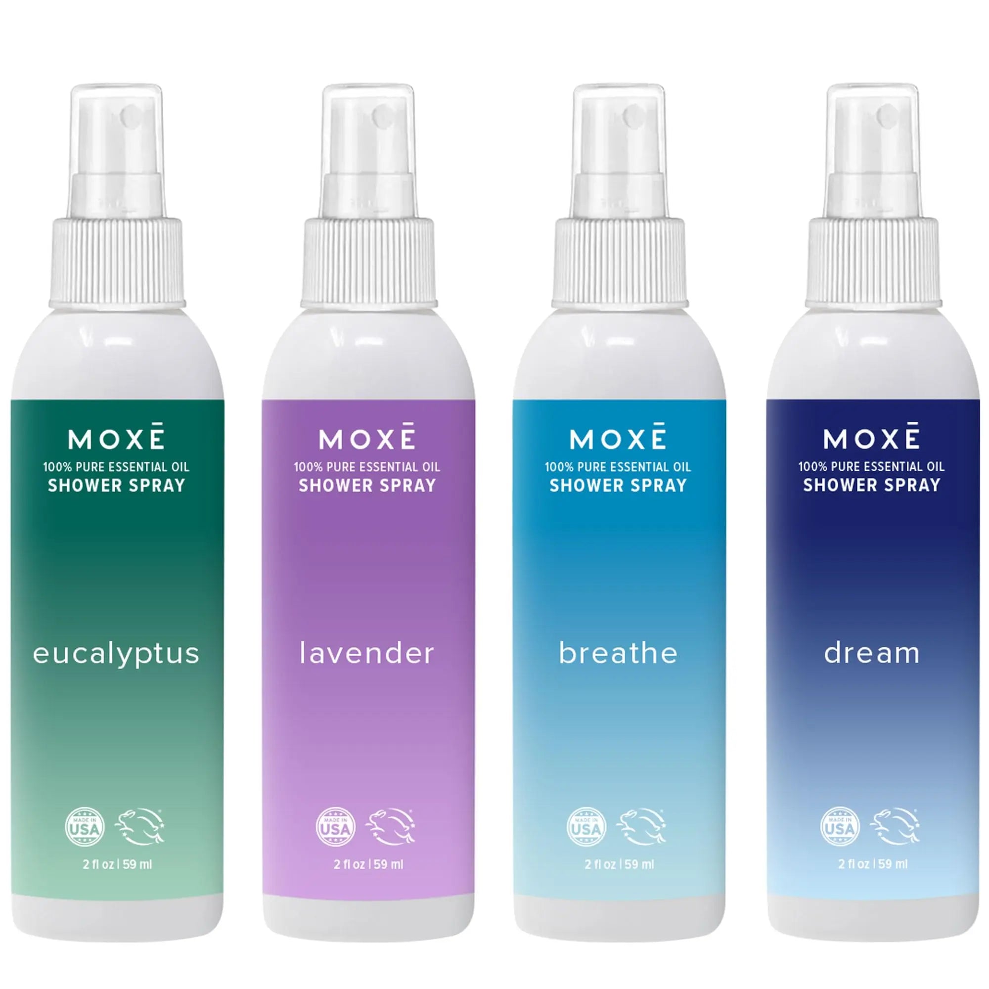 MOXE Aromatherapy Shower Mist Variety Pack, Eucalyptus, Lavender, Breathe and Dream MOXE Au supplements