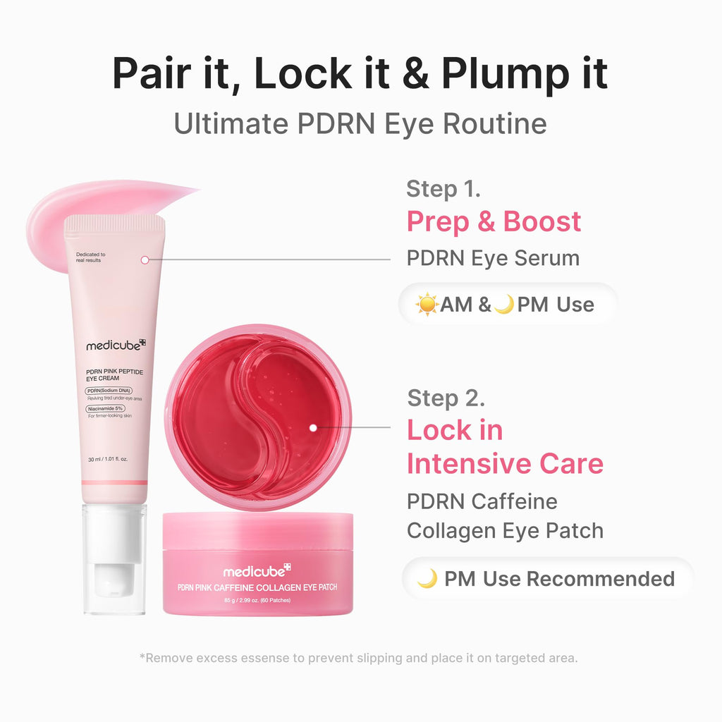 medicube PDRN Caffeine Collagen Eye Patch | Gel Eye Patches for the appearance of Dark Circles, Undereye Bags