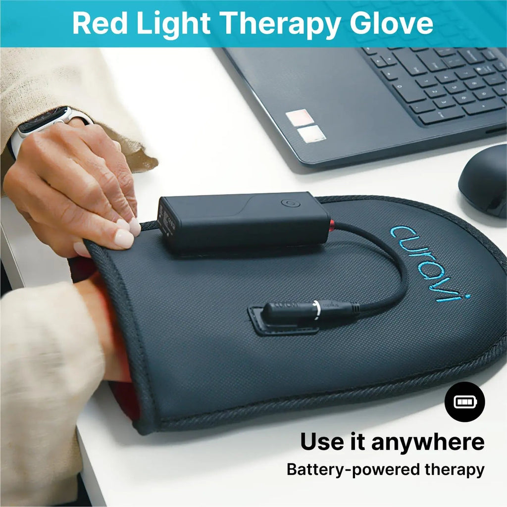 CURAVI Wellness Glove - Enhanced Comfort & Support for Hands and Wrists with Advanced Red CURAVI Au supplements