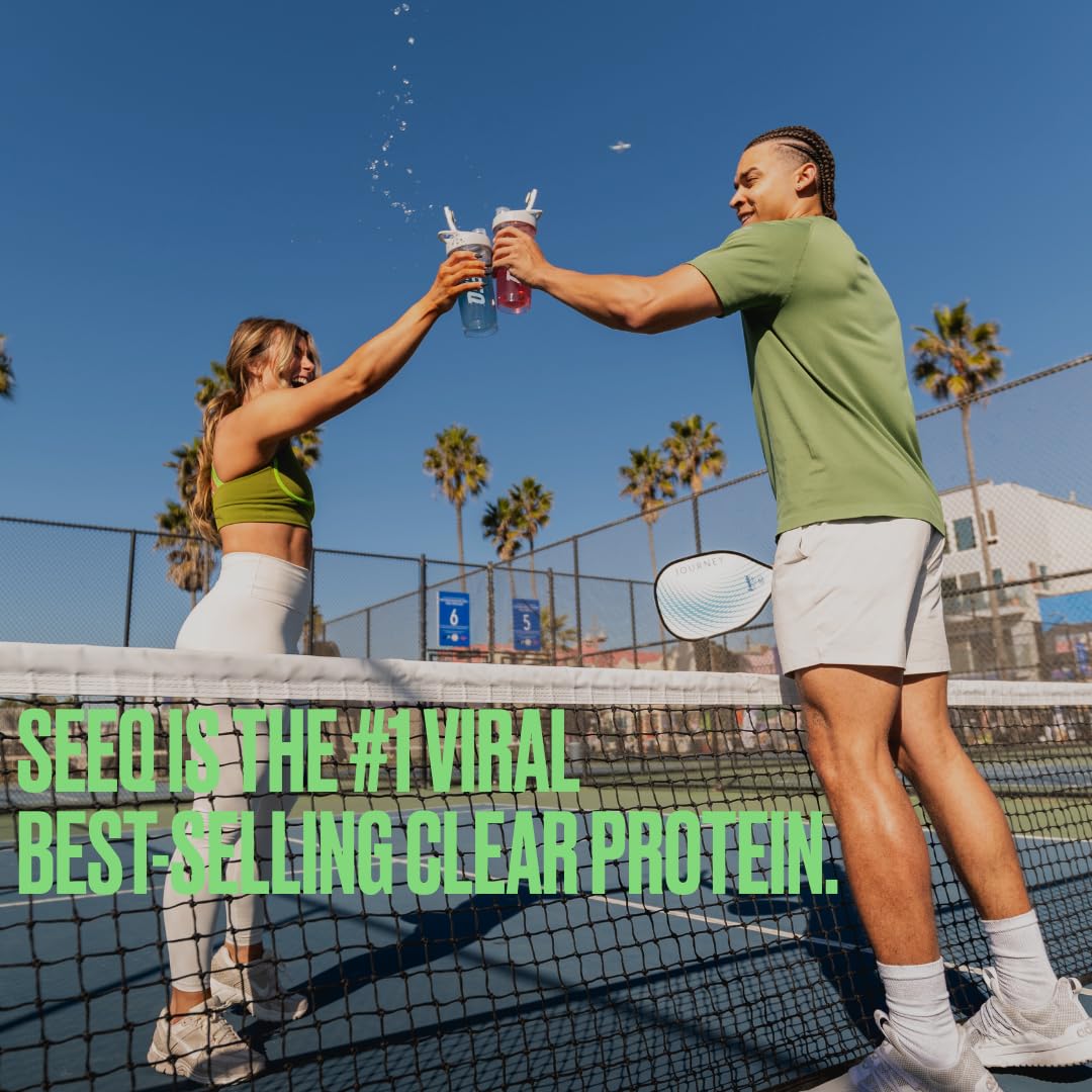 SEEQ Clear Protein Powder - Watermelon Wave - 22 Servings - 22g Clear Whey Protein Isolate - Zero Sugar - 0g Lactose - Allergen Friendly - GLP1 Support - Bone Health