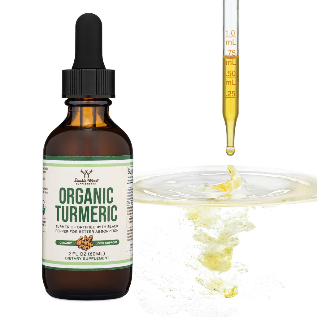 Turmeric Curcumin with Black Pepper Drops - Organic Turmeric Supplement Drops 1,180mg - 2FL OZ, 60 Servings (with Black Pepper Seed, Ginger, Rosemary, and Sage)
