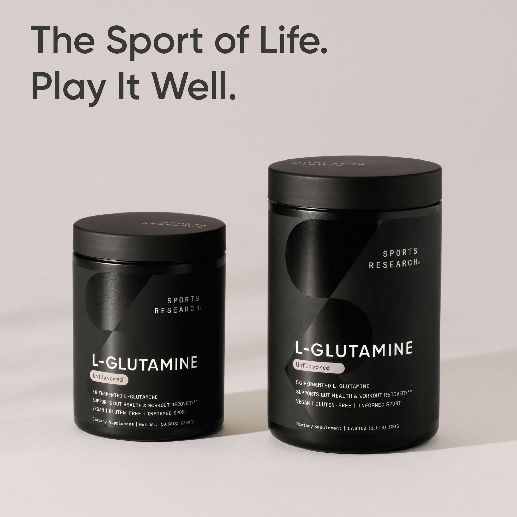 Sports Research L-Glutamine - Workout Recovery, Immune Health & Gut Health Support - 5 G Per Serving - 10.58 Oz