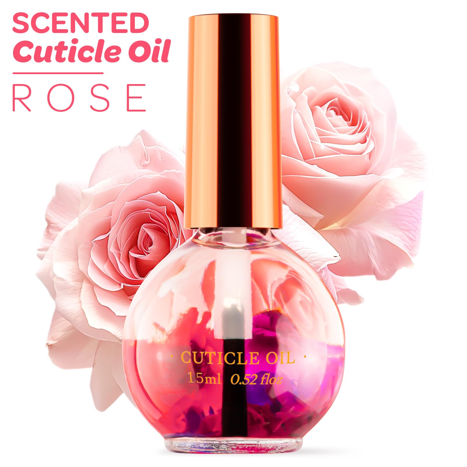 JIASHENG Cuticle Oil, Scented Cuticle Nail Oil Infused with Real Flowers, Hydrates, Moisturizes, Strengthens, Repairs