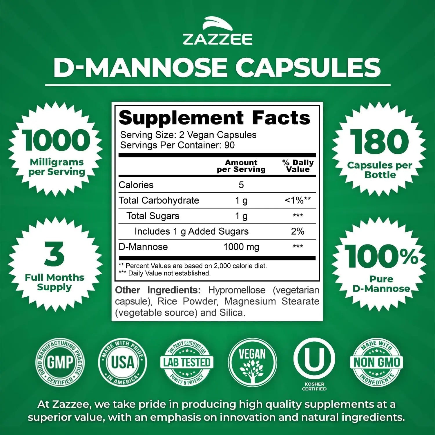 Zazzee Urinary Tract Cleanse & Detox Bundle | USDA Organic Dandelion Root Extract Capsules Plus D-Mannose 1000mg Capsules for UT & Bladder Cleansing Zazzee Au supplements