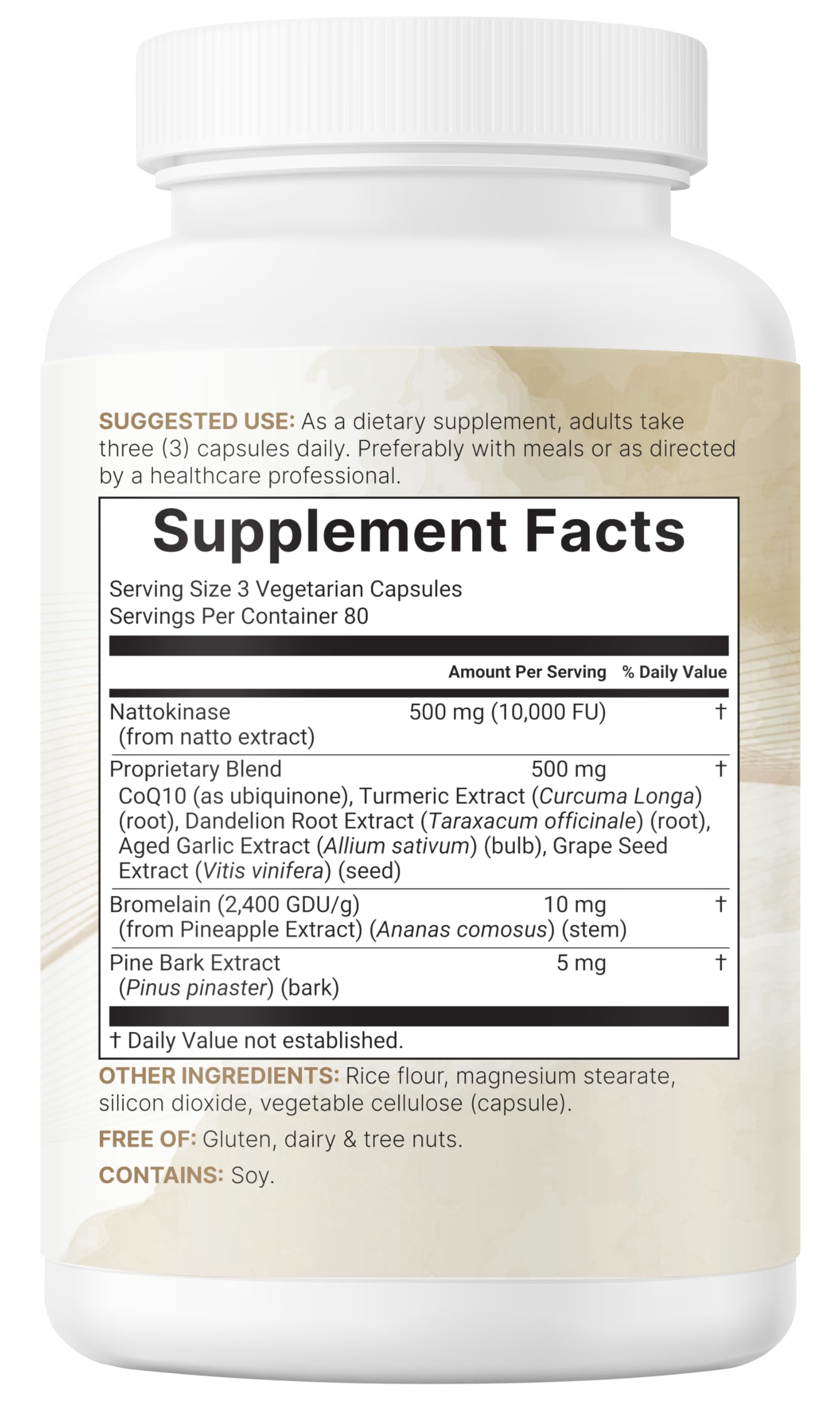 Micro Ingredients Nattokinase 10,000 FU Per Serving (Natural Natto Extract), 240 Vegetarian Capsules | with CoQ10, Turmeric, Aged Garlic & Pine Bark Extract