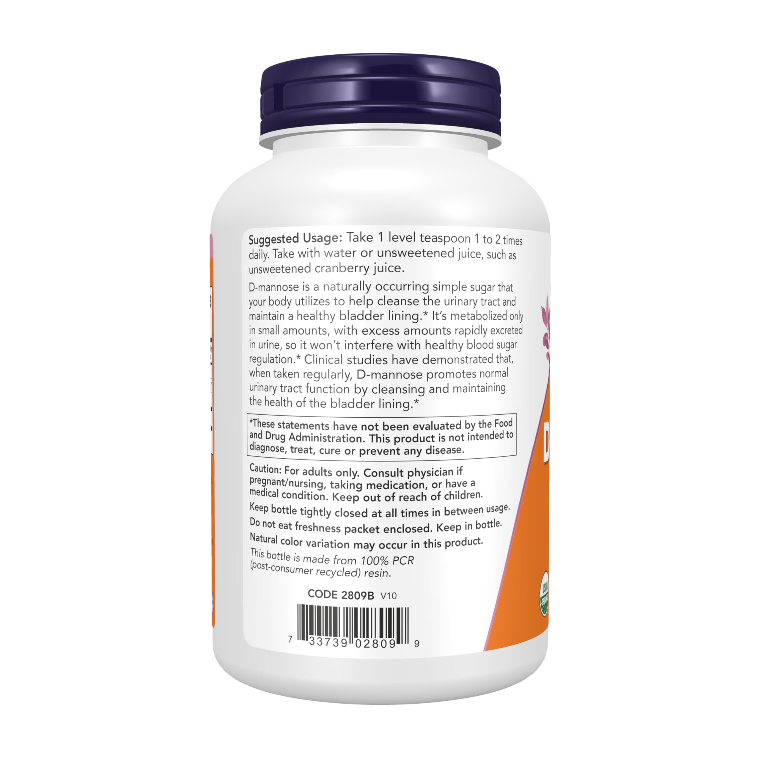 NOW Foods Supplements, D-Mannose Powder, Non-GMO Project Verified, Healthy Urinary Tract*, 6-Ounce