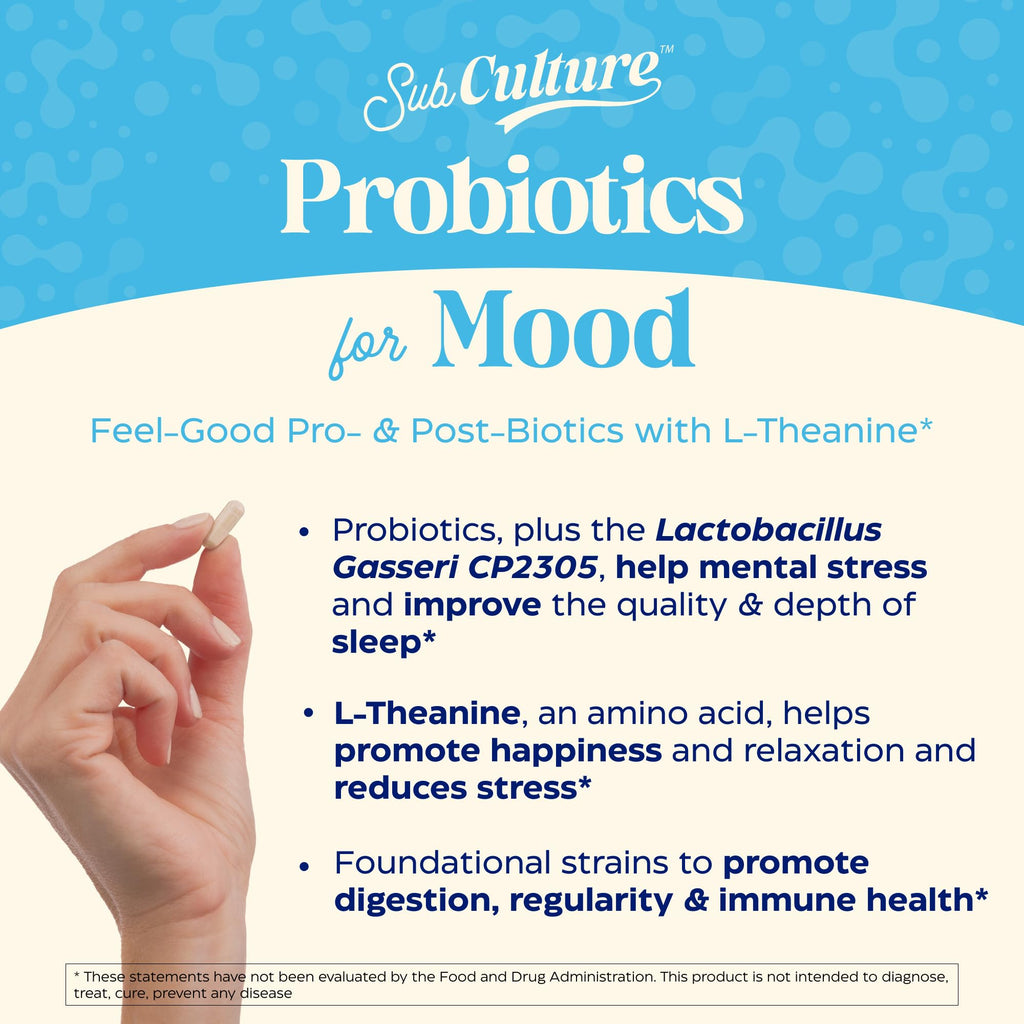 Enzymedica SubCulture Probiotics for Mood, Stress, & Sleep, 50 Billion CFU, Promotes Relaxation, Immune + Digestive Health & Regularity, 30 Count Enzymedica Au supplements