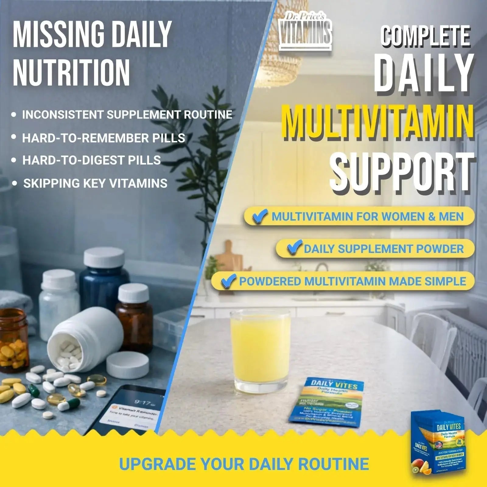 Dr. Price's Multivitamin for Women and Men | Tropical 30 Servings | Daily Supplement Powder with Vitamin C, B Complex & Minerals | Dr. Price's Vitamins Au supplements