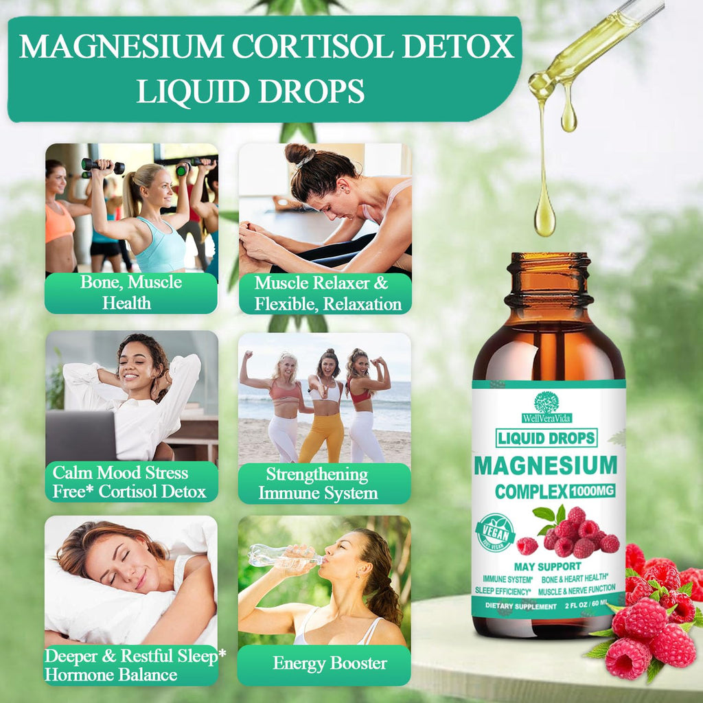 Cortisol Detox for Women & Men w. Super Calm 16-in-1 Magnesium, Theanine, Ashwagandha, St Johns Wort, Lemon Balm, Cortisol Wellness Liquid Drops for Balanced Cortisol, Harmone Balanced & Relaxation WellVeraVida Au supplements