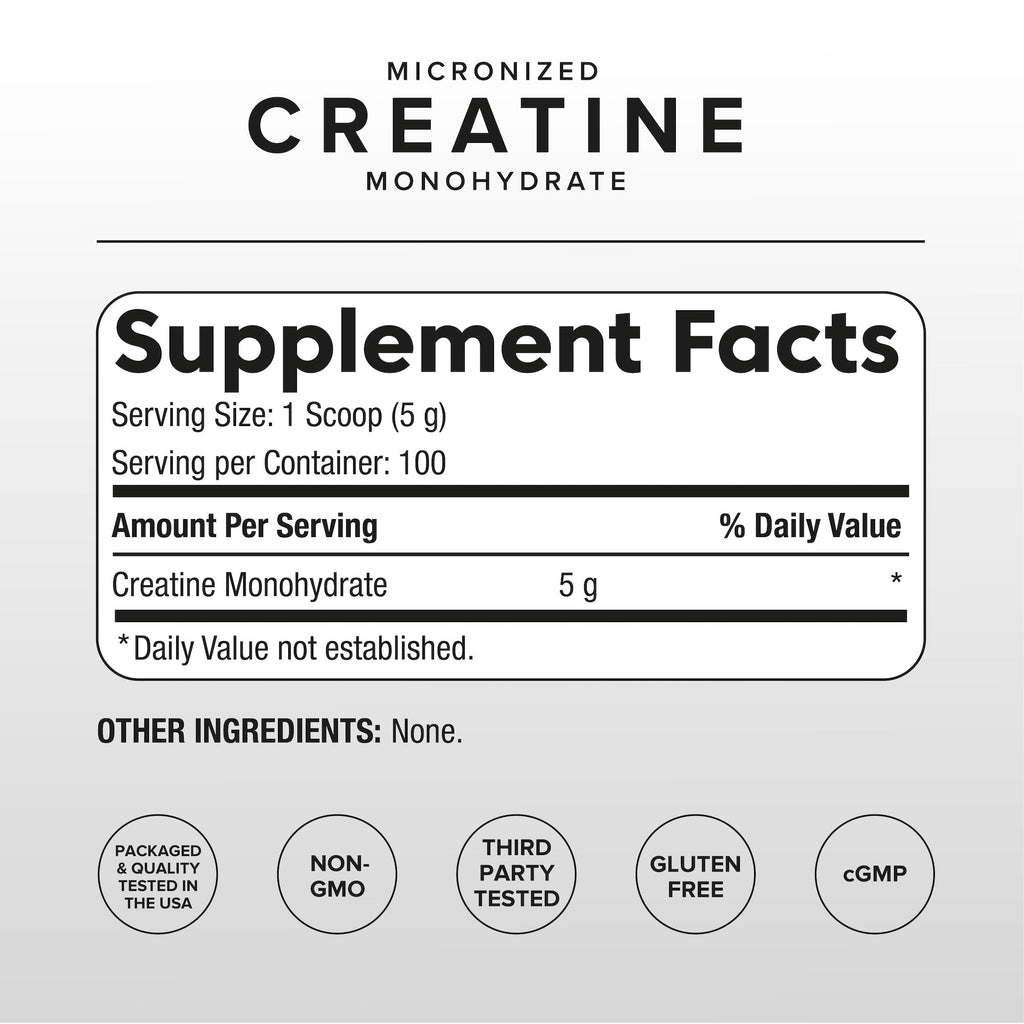 Puregen Labs Micronized Creatine Monohydrate Powder 500g – Pure, Unflavored, No Additives | 5000mg Per Serv (5g) - 100 Servings | Third Party Tested for Quality P Puregen Labs Au supplements