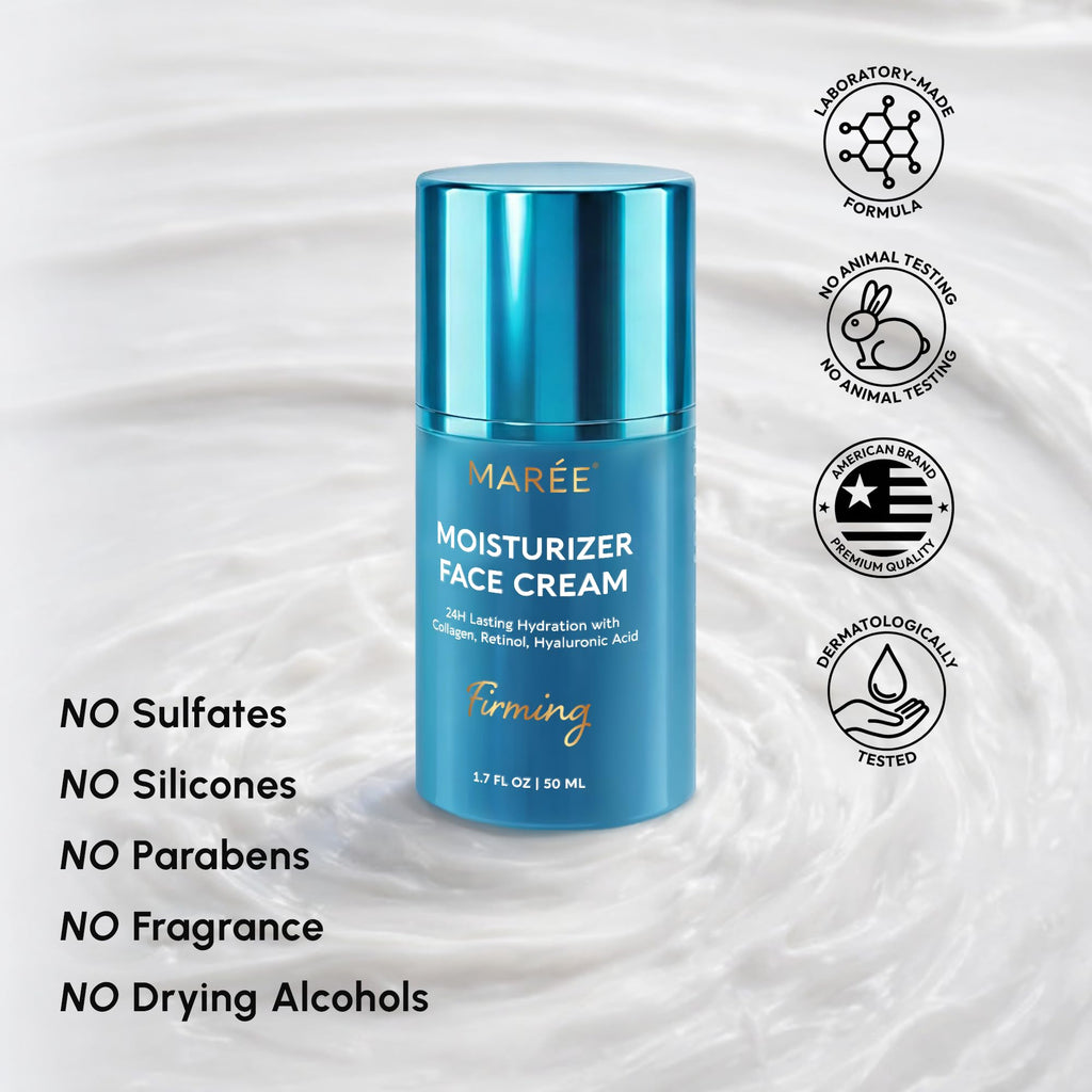 MAREE Face Moisturizer – Firming & Lifting Face Cream for Women with Collagen, Retinol & Hyaluronic Acid – Day & Night Anti-Aging Facial Wrinkle