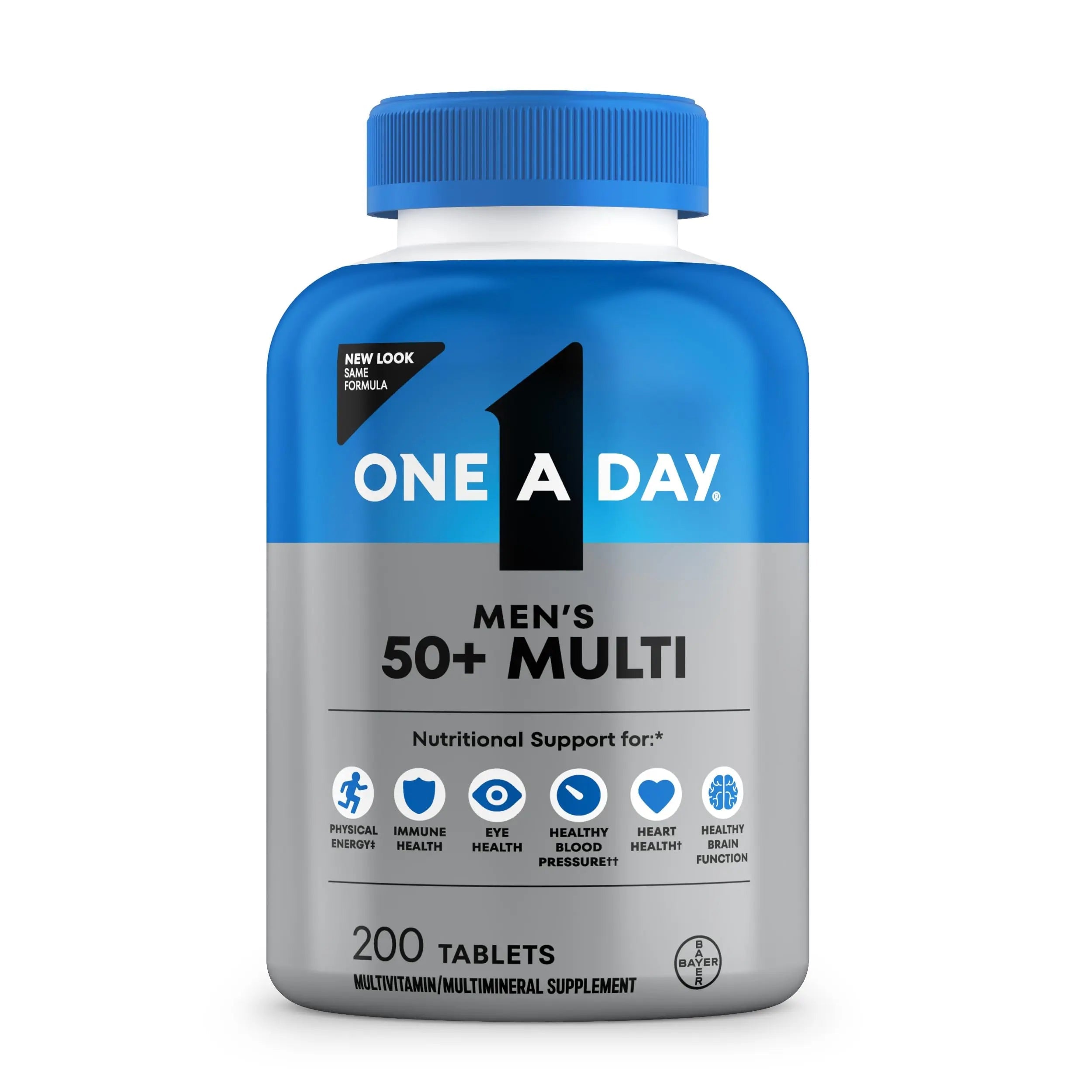 One A Day Men’s 50+ Healthy Advantage Multivitamin, Multivitamin for Men with Vitamins A, C, E, B6, B12, Calcium and Vitamin D, Tablet, 200 Count (Pack of 1) ONE A DAY Au supplements