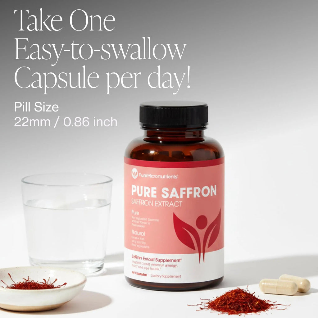 Saffron Supplements - 100% Pure Saffron Extract Capsules - Boost Energy & Mood, Support Eye & Heart Health Pure Micronutrients Au supplements