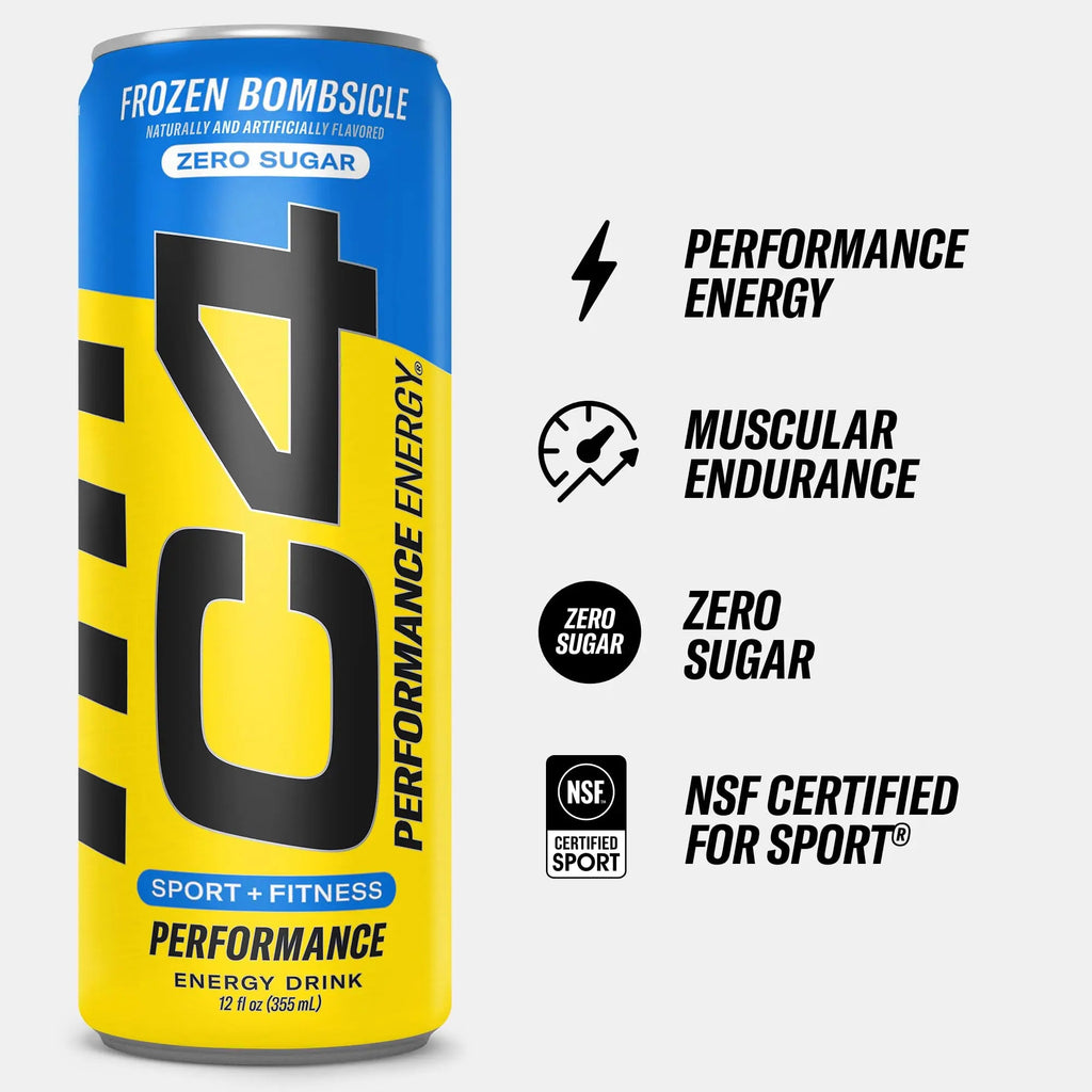 C4 Energy Drink 12oz (Pack of 24) - Frozen Bombsicle - Sugar Free Pre Workout Performance Cellucor Au supplements