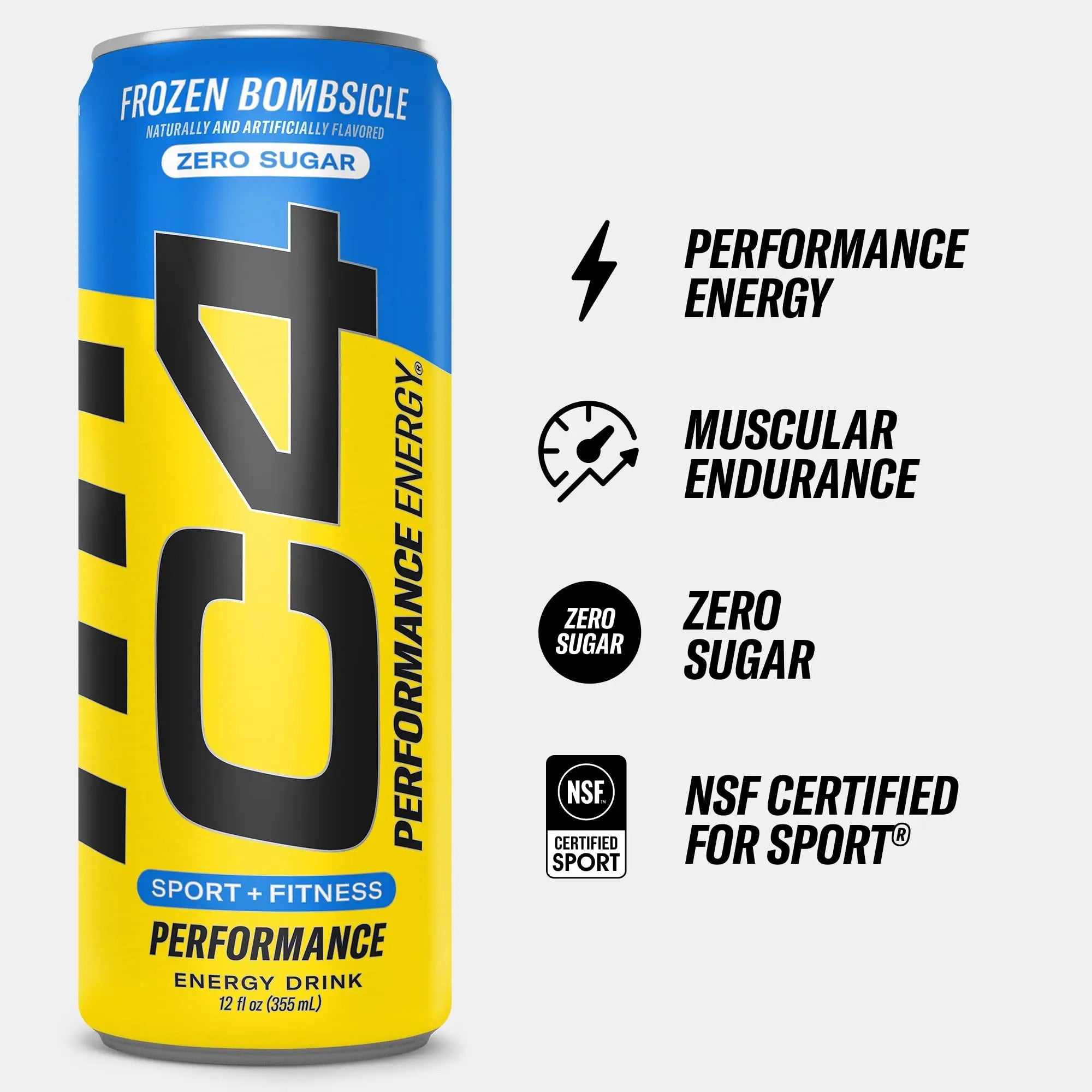 C4 Energy Drink 12oz (Pack of 24) - Frozen Bombsicle - Sugar Free Pre Workout Performance Cellucor Au supplements