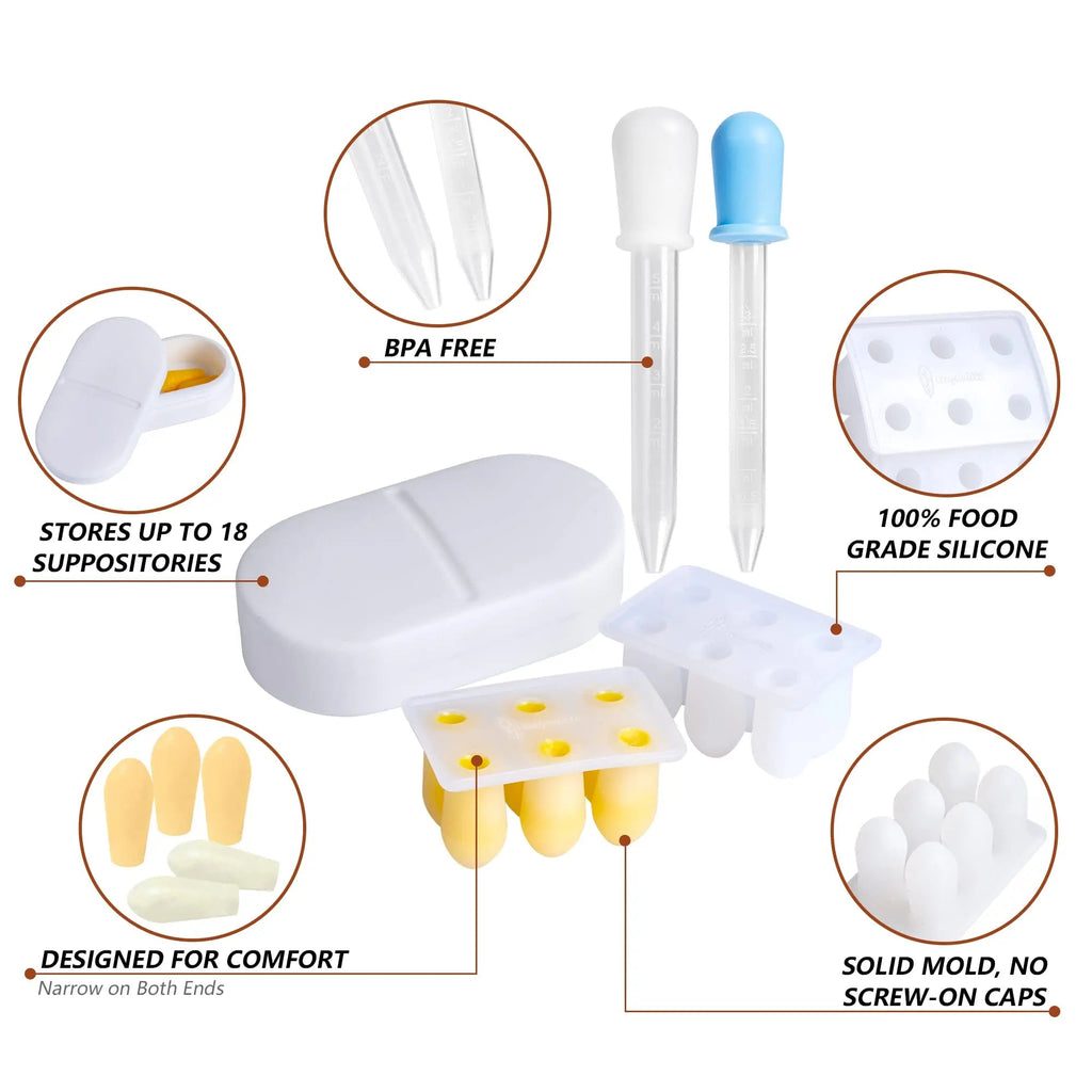 OrganiKit's Reusable Suppository Mold Kit - Eco-Friendly, 2ML, Silicone, Suppository Molds OrganiKit Au supplements