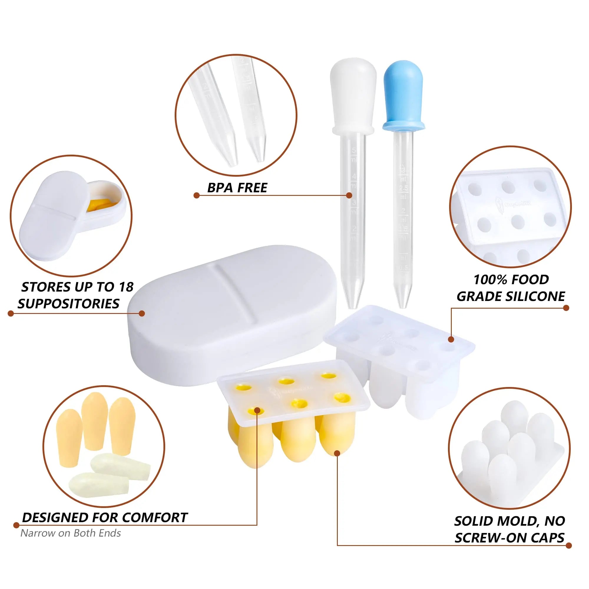 OrganiKit's Reusable Suppository Mold Kit - Eco-Friendly, 2ML, Silicone, Suppository Molds OrganiKit Au supplements