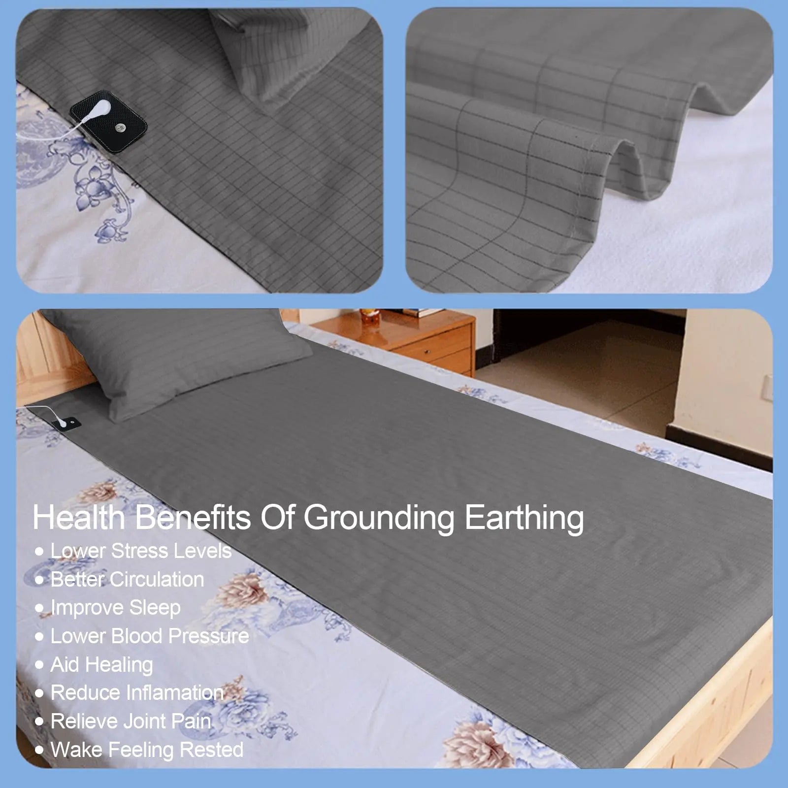 Grounding Mat for Bed, Grounding Sheets Blanket with Grounding Cord, Earthing Mat Grounding Pad Reaeng Au supplements