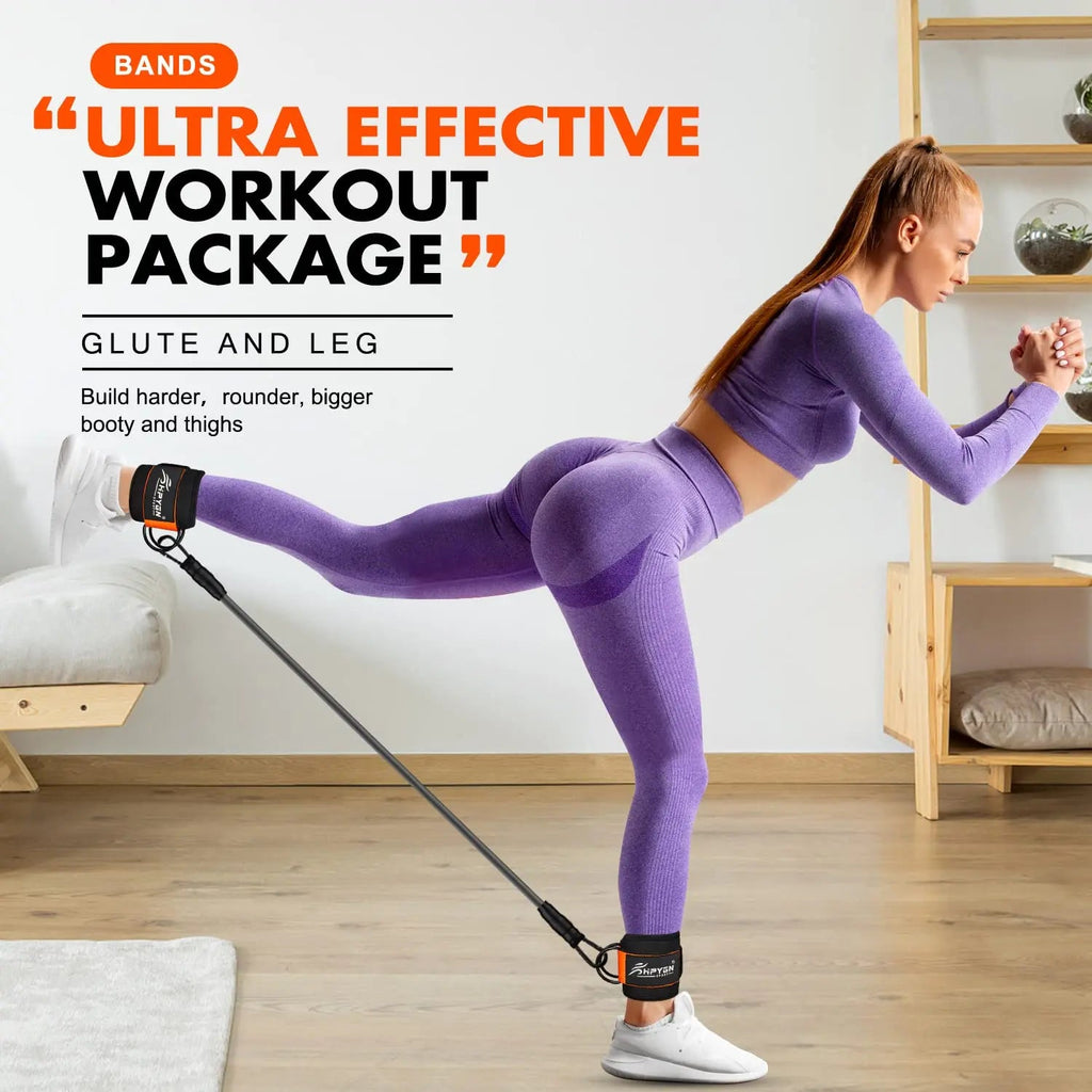 Ankle Resistance Bands with Cuffs for Leg and Glute Training - Exercise Equipment HPYGN Au supplements