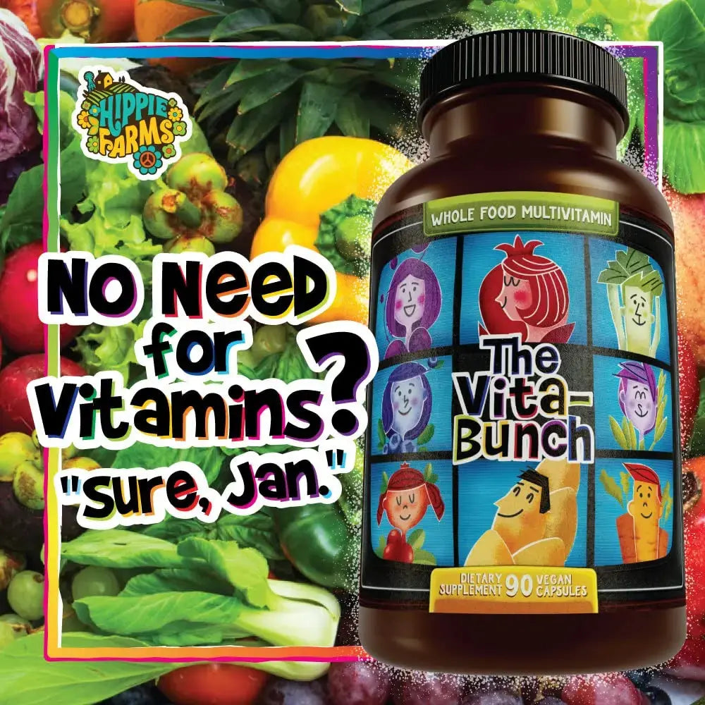 Whole Food Multivitamin Fruit & Super Greens All-in-one Vitamin Complex, 90 Vegan Capsules - Daily Vitamin for Women and Men Hippie Farms Au supplements