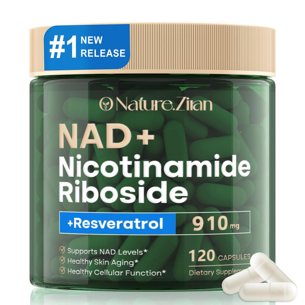 NAD Supplement - NAD+ Nicotinamide Riboside 910 Mg Supplement for Women & Men, Liposomal Nicotinamide Riboside with Resveratrol, for Focus, Boost - 120 Capsules (120 Count (Pack of 1))