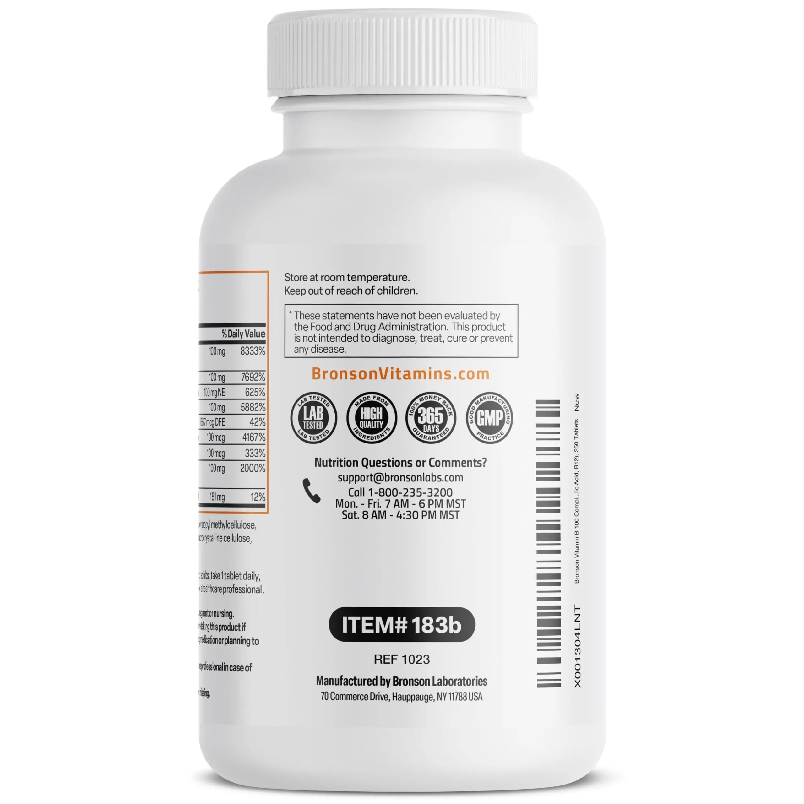 Bronson Super B 100 Vitamin B Complex Sustained Release Contains All B Vitamins Bronson Au supplements