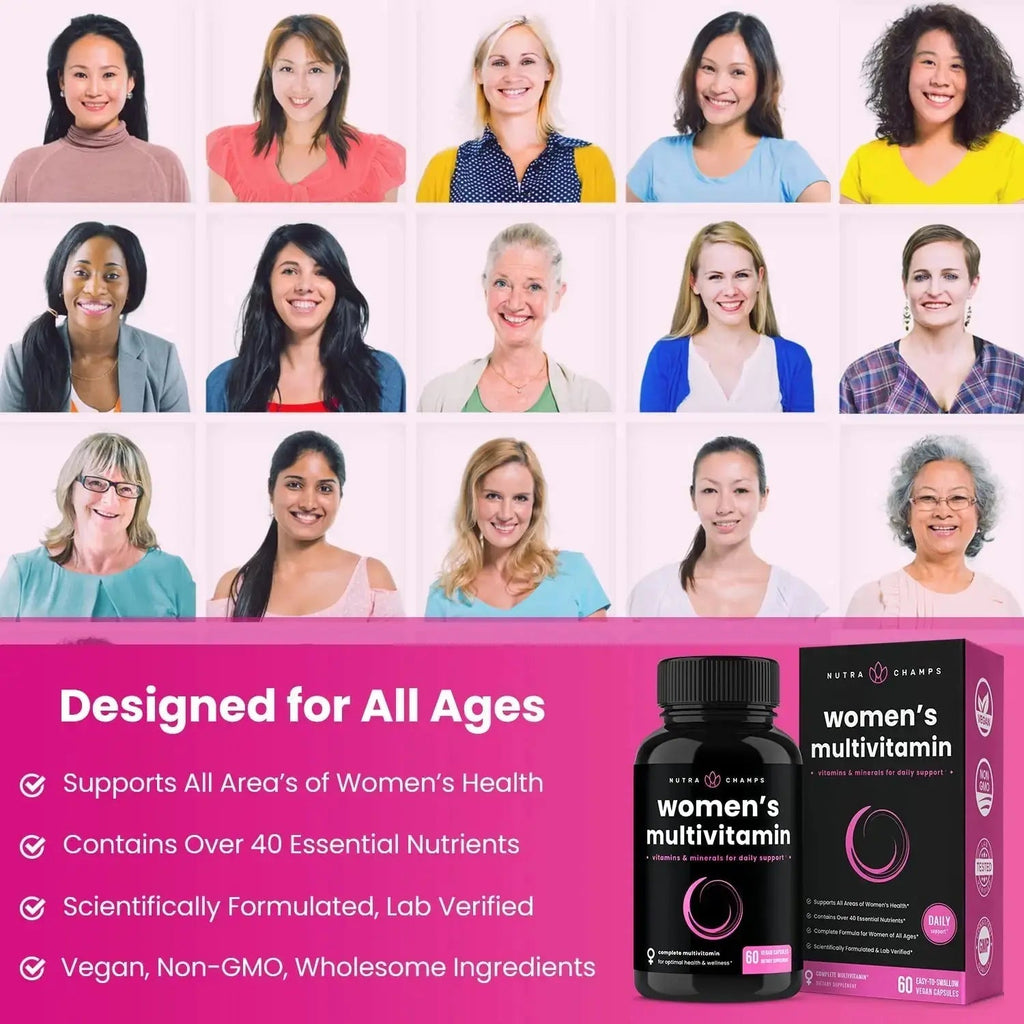 NutraChamps Multivitamin for Women, 240 Count, Vitamins A, B, C, D, E, Biotin, Folic Acid, Womens Gummy Multivitamins, Chewable Daily (Pack of 2) NutraChamps Au supplements
