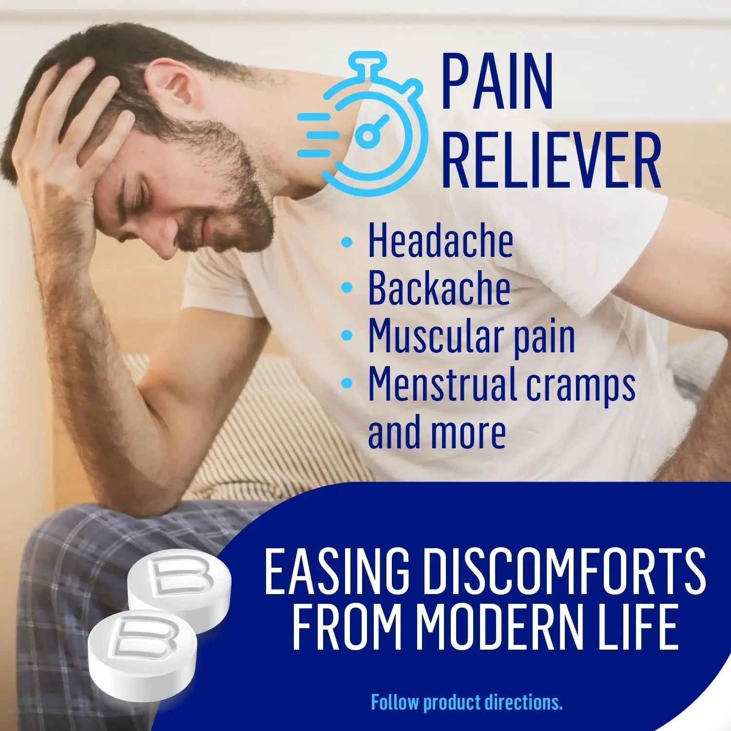 Bufferin Aspirin 325mg, Pain Reliever & Fever Reducer, with 3 Buffering Agents Relieves 7 Types of Pain: Headaches, Back Ache, Arthritis, Muscle Aches & More, for Adults, 130 Coated Tablets, 2-Pack Bufferin Au supplements