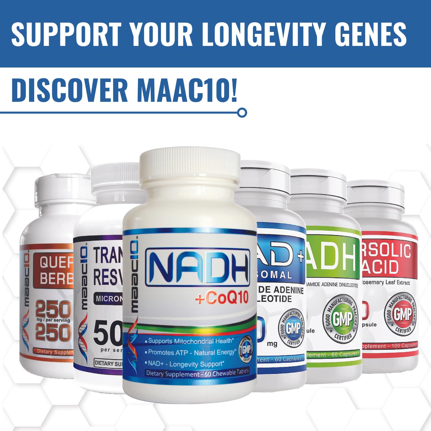 MAAC10 Liposomal NAD Supplement 500mg Serving (2x250mg Capsules) Actual Nicotinamide Adenine Dinucleotide MAAC10 Au supplements