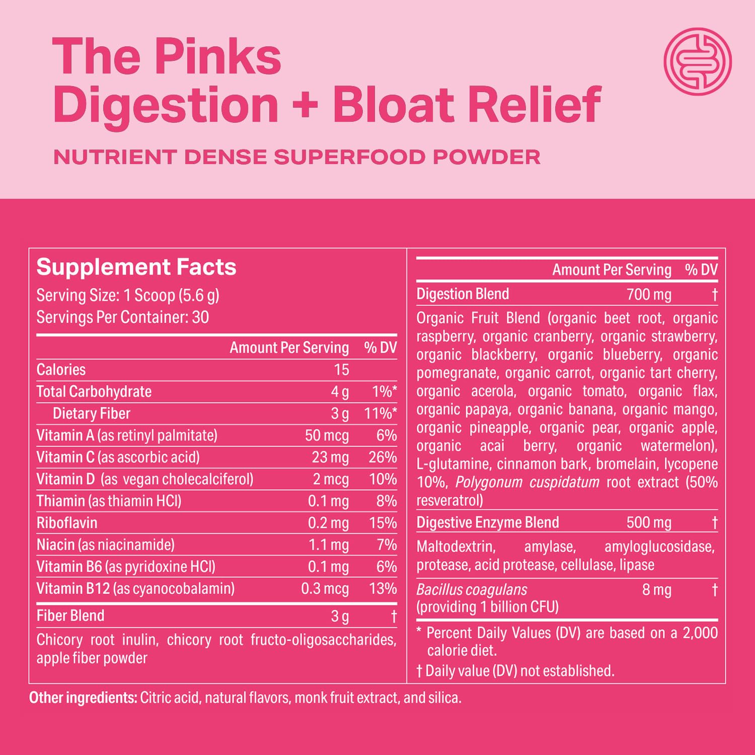 Proper, The Pinks Digestion and Bloat Relief. Drink Mix with Gut Health Probiotics, Prebiotics, Beet Root & Enzymes for Digestive Support. Bloating and Microbiome