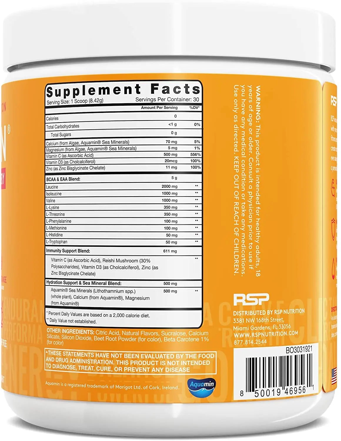 RSP AminoLean Recovery - Post Workout BCAAs Amino Acids Supplement + Electrolytes RSP NUTRITION Au supplements