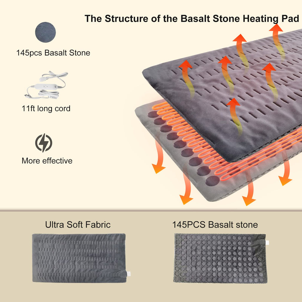 ZXU Jade Stone Heating pad, Nature Jade Electric Heating Pad for Back Pain and Cramps Relief,XL King Size Hot Heated Pad with 12 Heat Level,1-24h Auto-Off,Stay on Function, Hot Heated Pad ZXU Au supplements