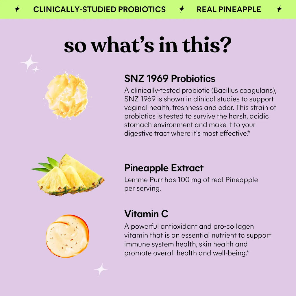 Lemme Purr Vaginal Probiotic Gummies for Women - Balanced pH, Healthy Odor, Yeast Balance & Flora Support Lemme Au supplements