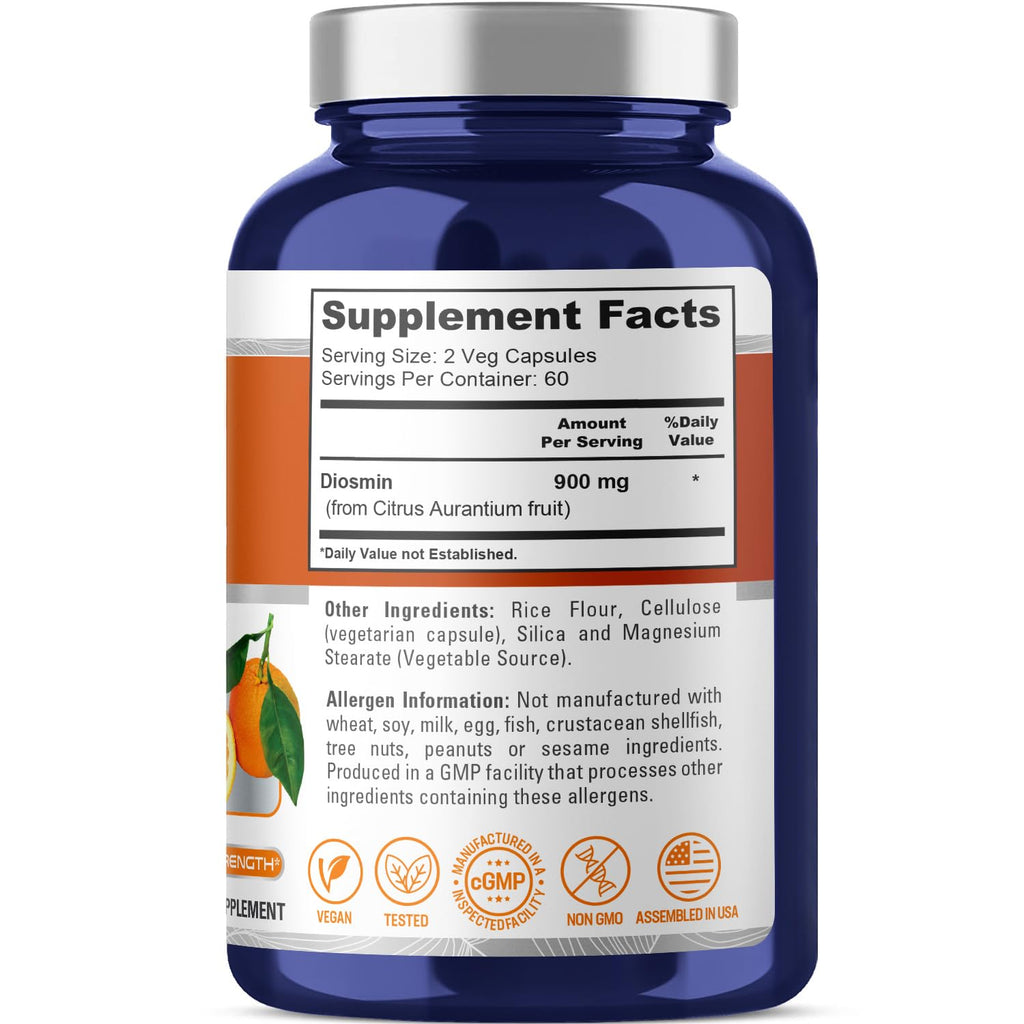 NusaPure Diosmin 900mg per Serving 120 Veggie Caps (Non-GMO, Vegan) NusaPure Au supplements