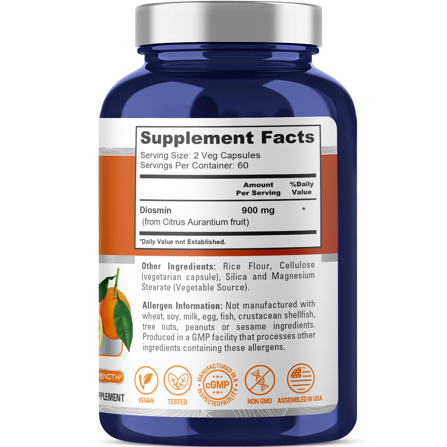 NusaPure Diosmin 900mg per Serving 120 Veggie Caps (Non-GMO, Vegan) NusaPure Au supplements