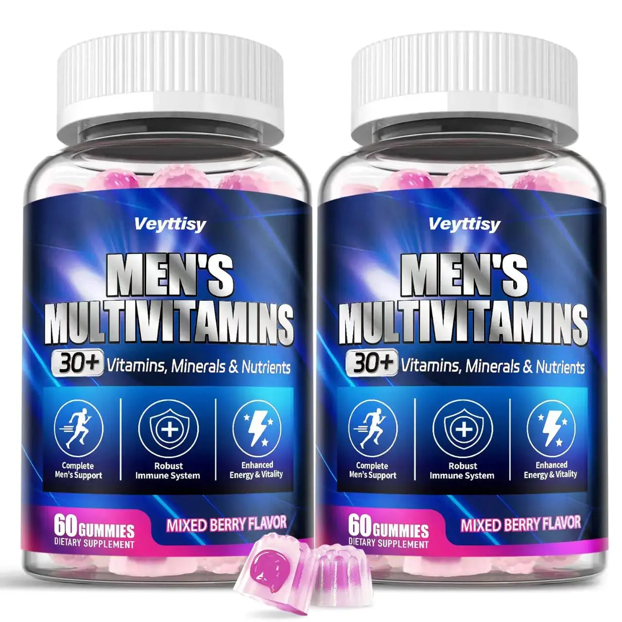 Methylated Multivitamin Gummies for Men - Mens Multivitanins Gummy with Vitamins A C D K E, Methylated Folate, B Complex Veyttisy Au supplements
