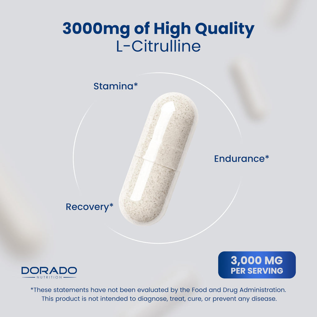 L Citrulline 3000mg Supplement (120 Capsules) Support L Arginine & Nitric Oxide Pills - L-Citrulline For Men & Women - Muscle Recovery & Pump Supplement - 3rd Party Tested